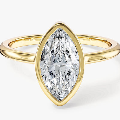 Bezel Marquise Moissanite Engagement Ring (1.50 CT)