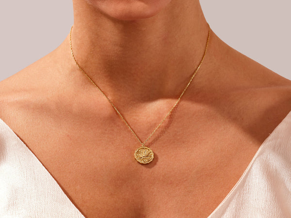Leaf Coin Necklace