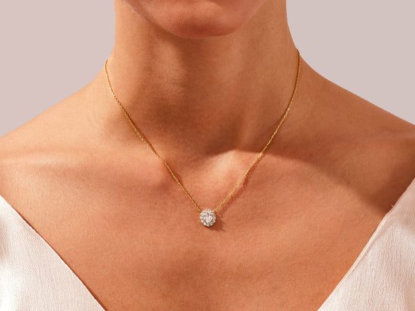 Oval Halo Necklace