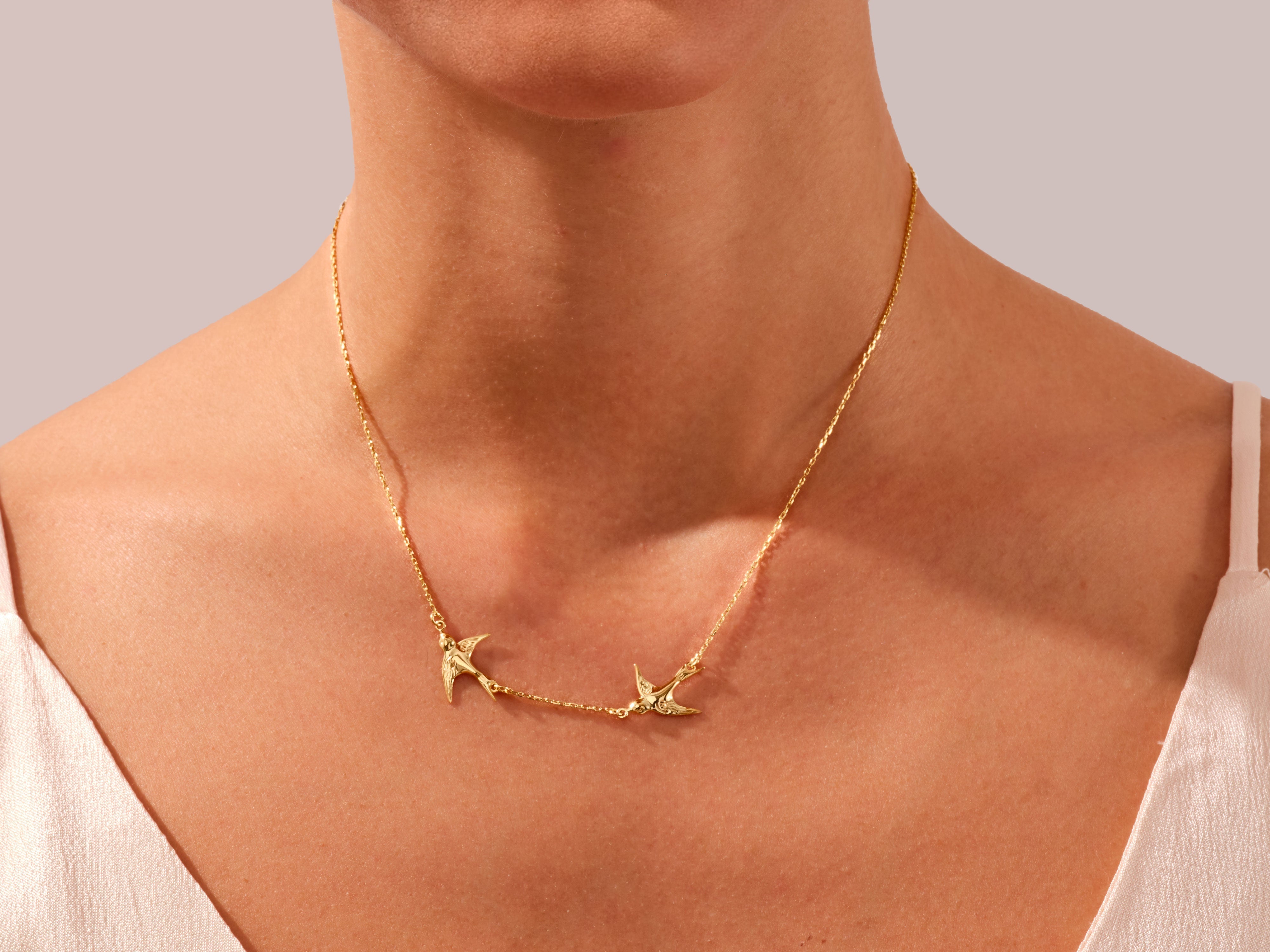 Double Swallow Necklace
