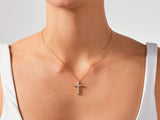 Prong Set Cross Necklace