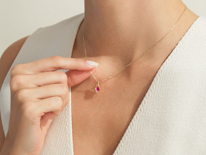 Single Stone Birthstone Pendant Necklace