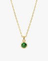 Bezel Set Round Birthstone Solitaire Necklace