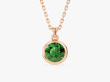 Bezel Set Round Birthstone Solitaire Necklace