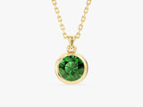 Bezel Set Round Birthstone Solitaire Necklace