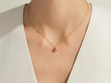 Bezel Set Round Birthstone Solitaire Necklace