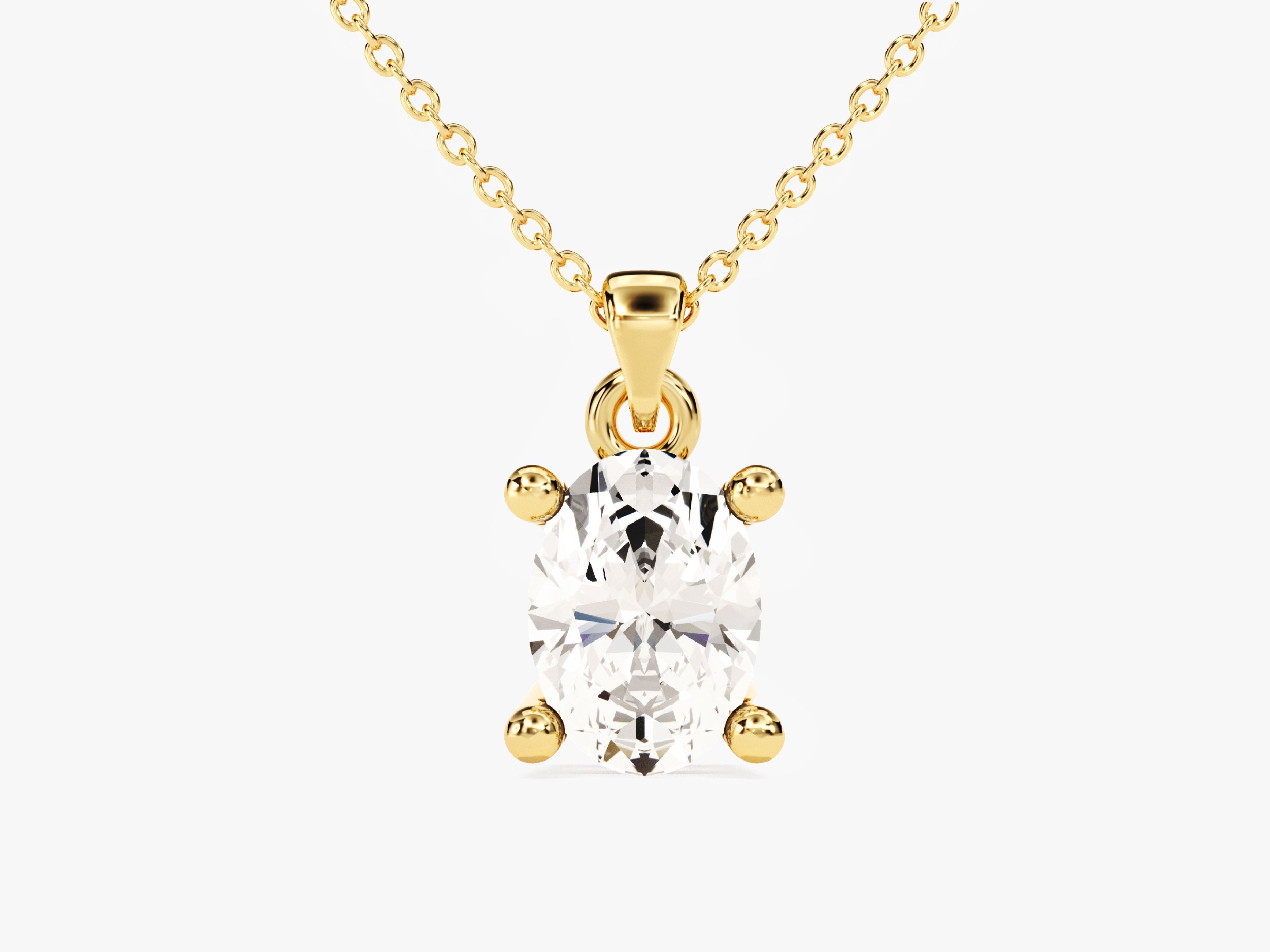 Oval Cut Solitaire Pendant (1.00 CT)