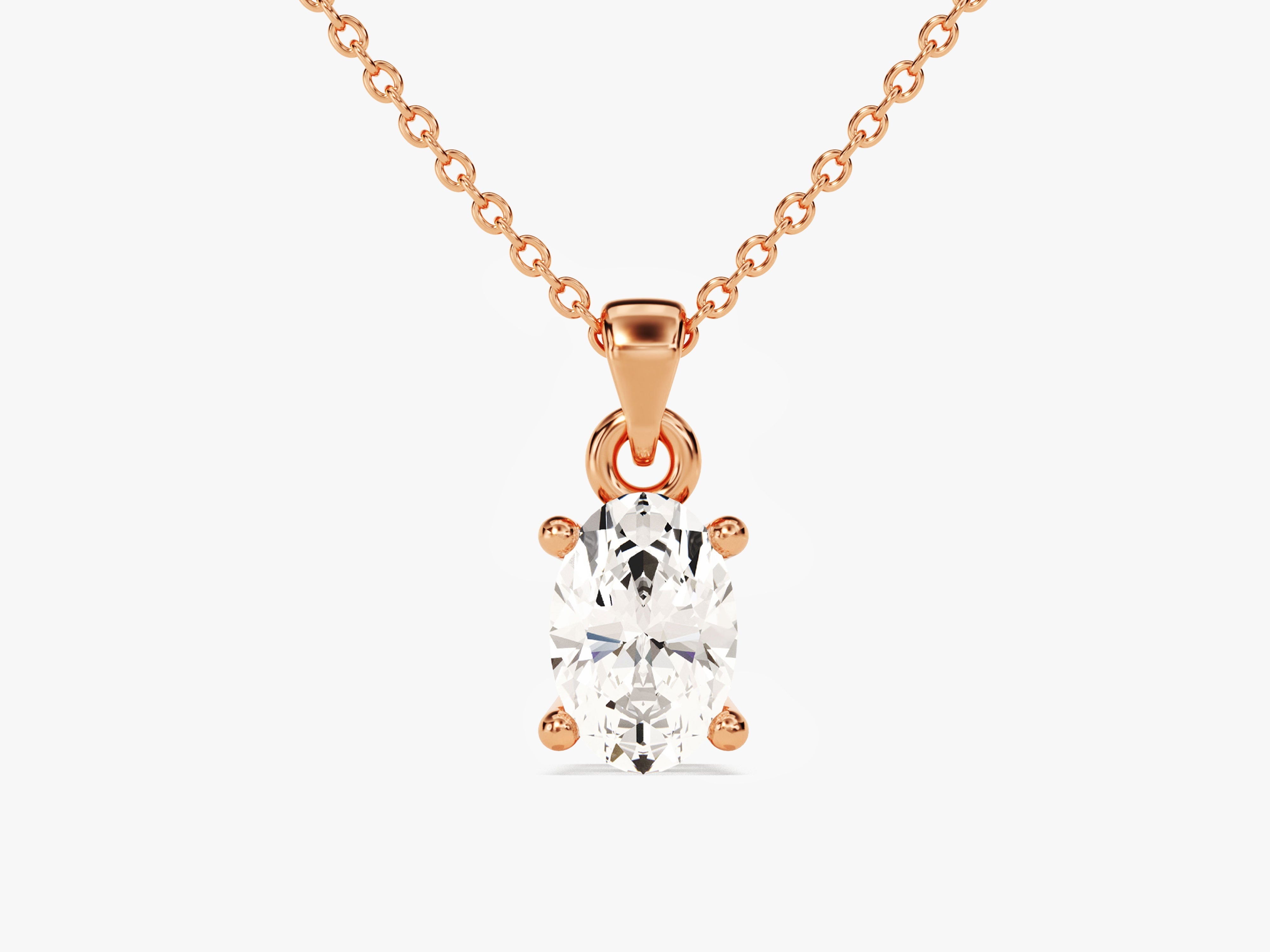 Oval Cut Solitaire Pendant (0.50 CT)