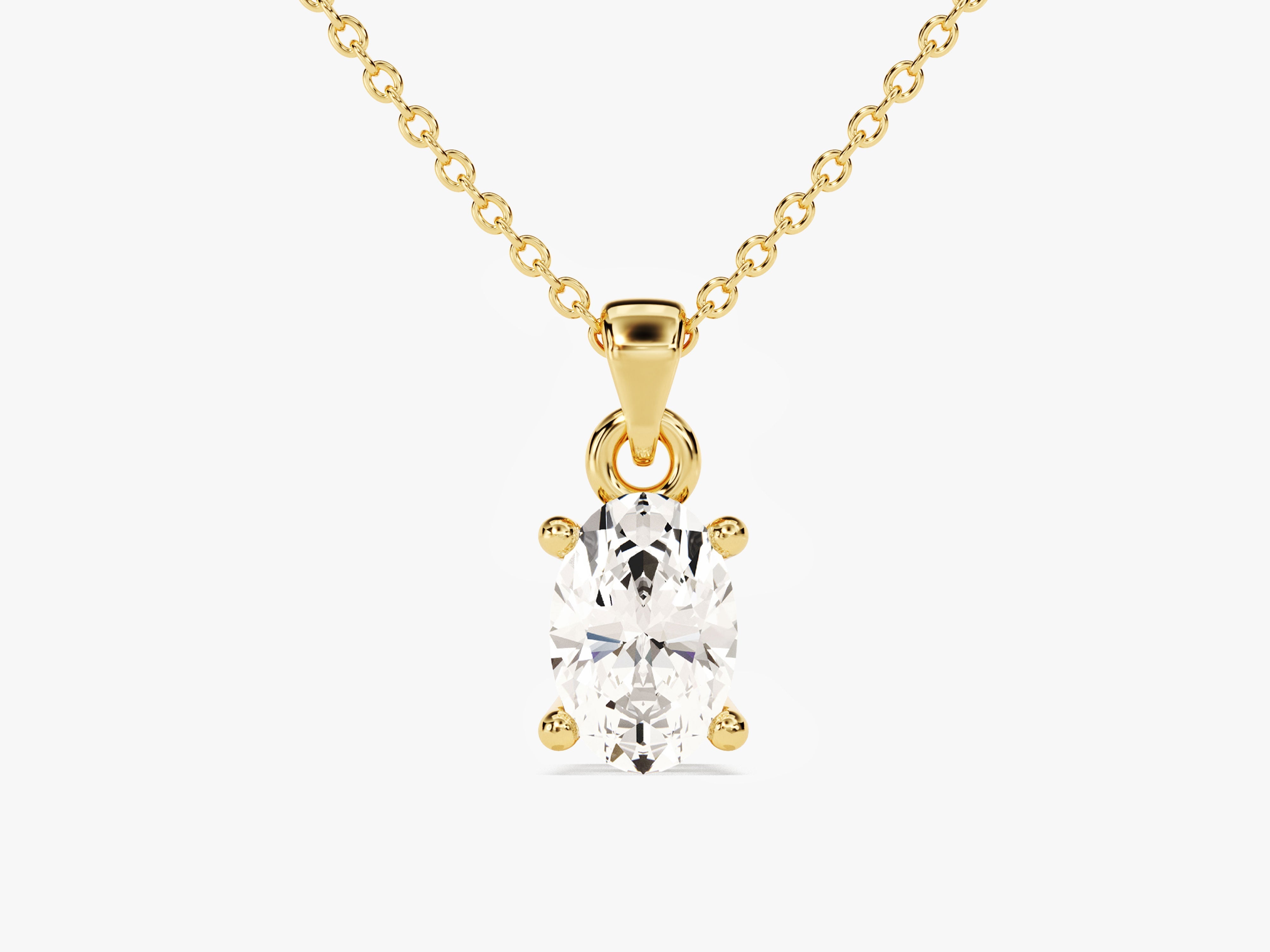 Oval Cut Solitaire Pendant (0.50 CT)