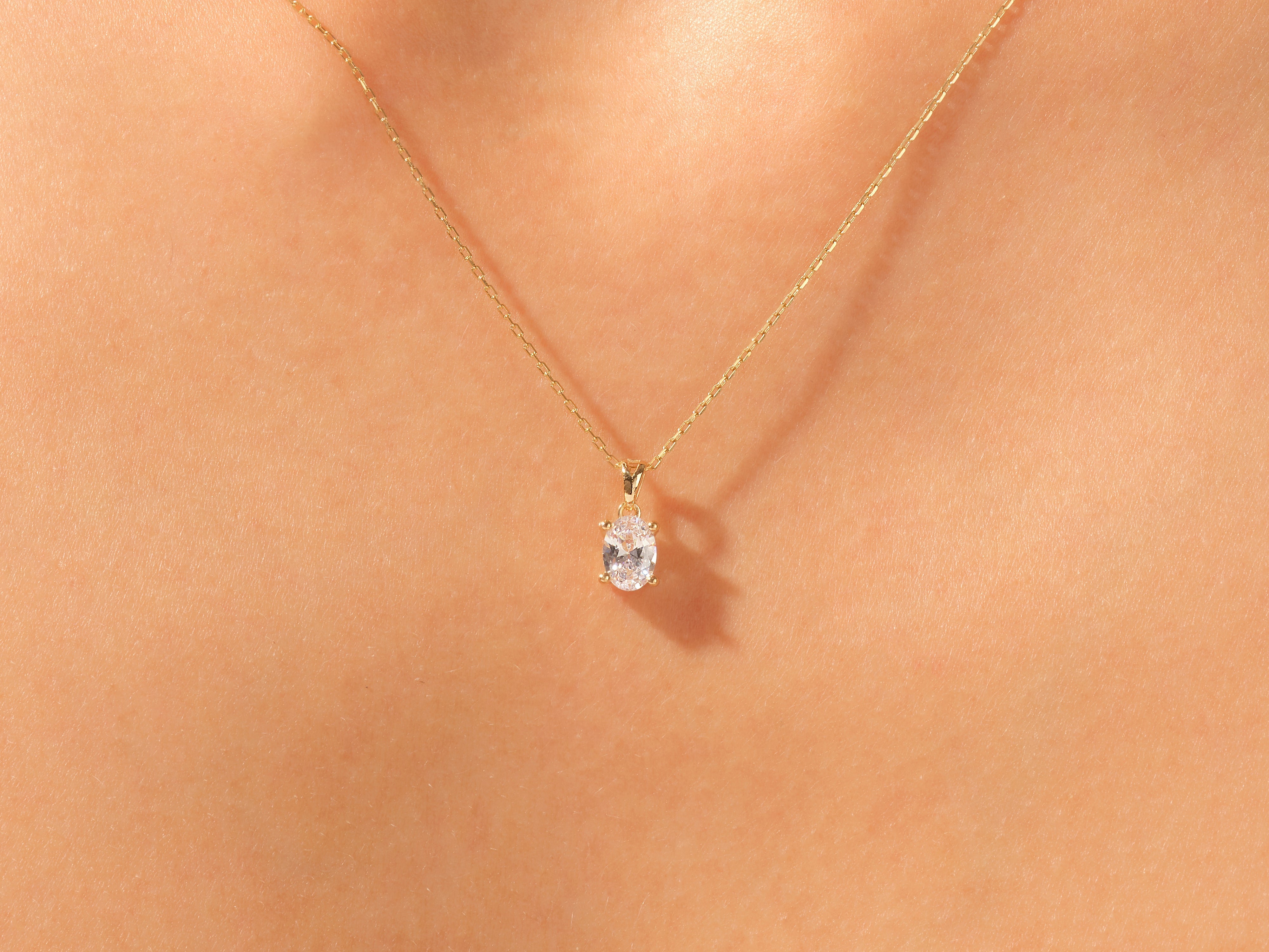 Oval Cut Solitaire Pendant (1.00 CT)