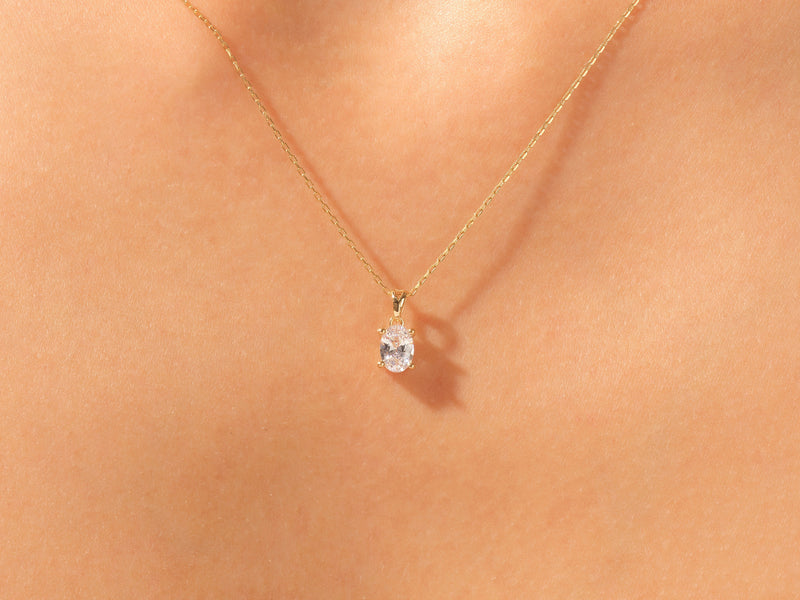 Oval Cut Solitaire Pendant (1.00 CT)