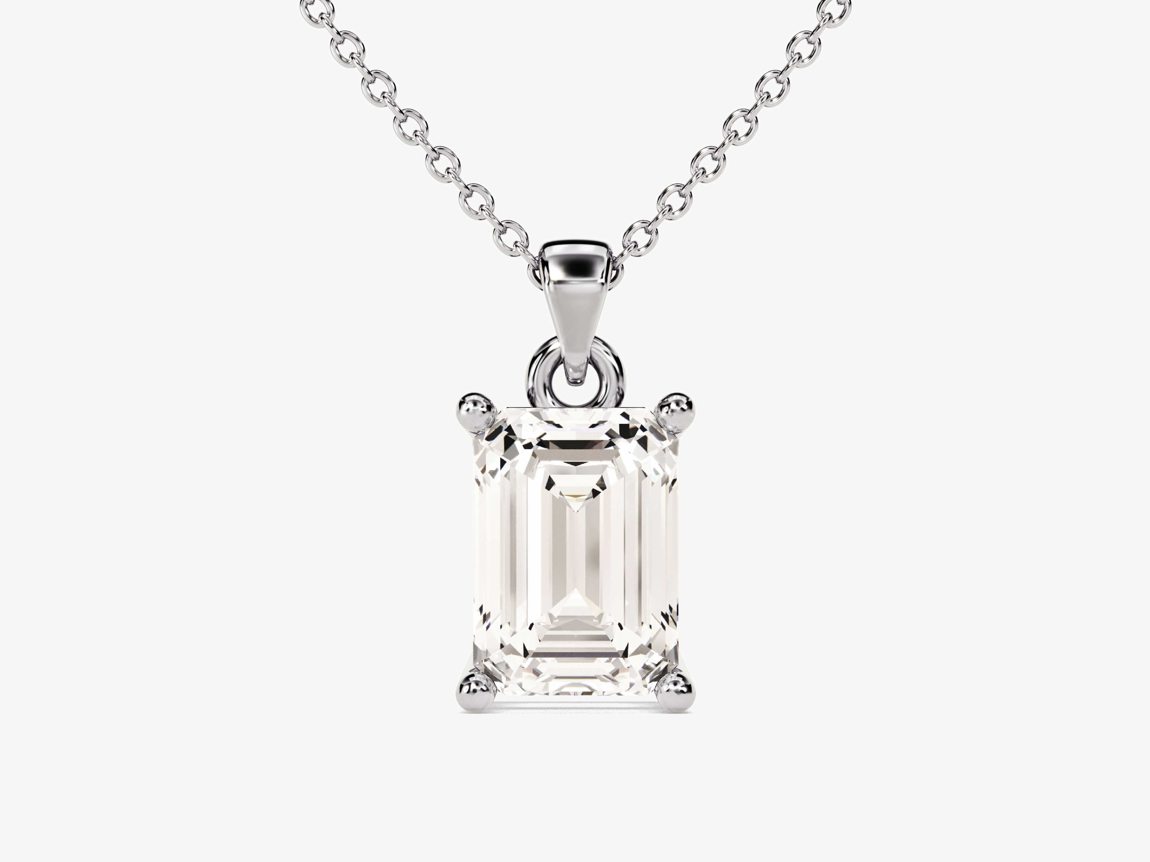 Emerald Cut Solitaire Pendant (1.00 CT)