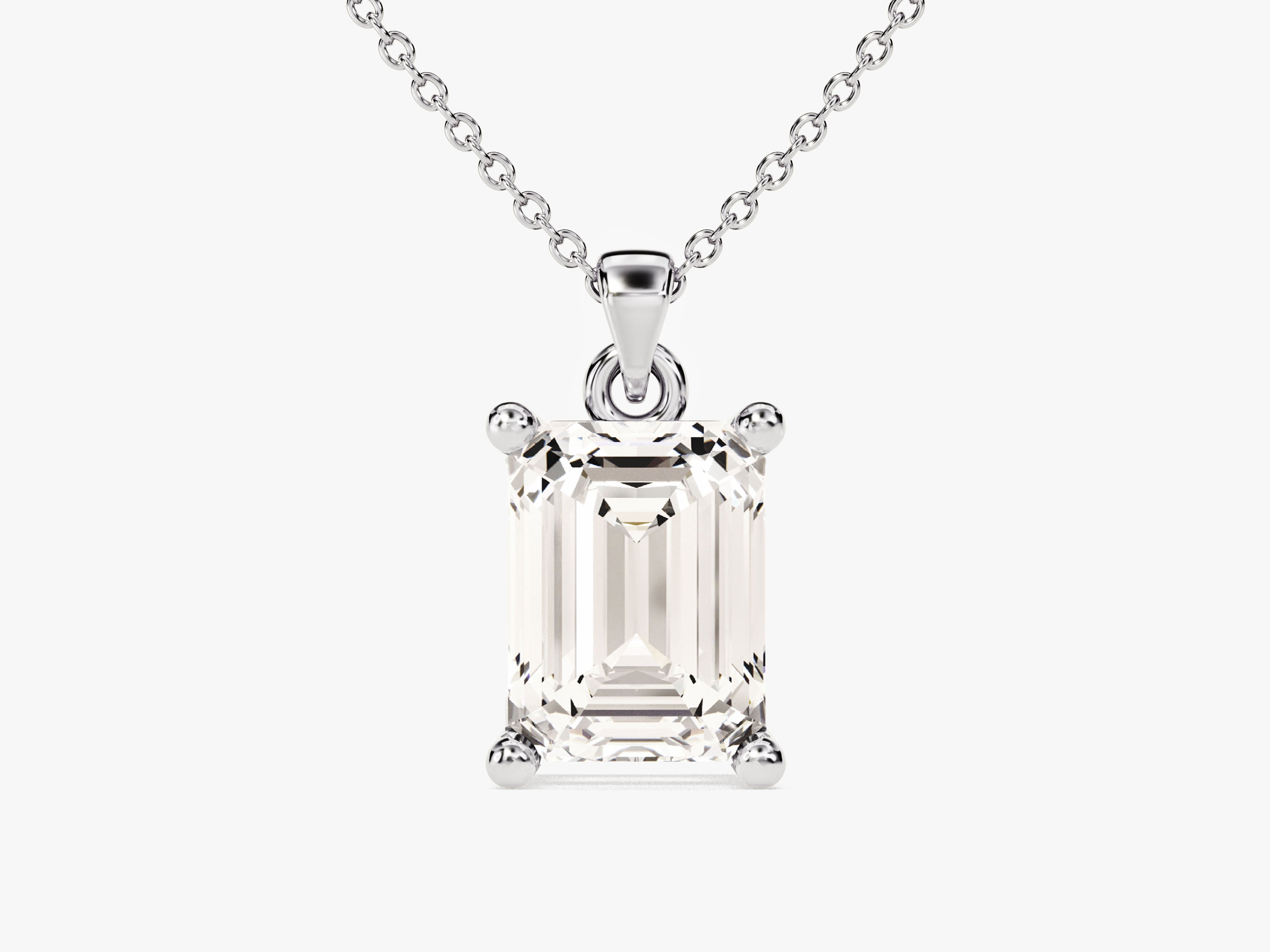 Emerald Cut Solitaire Pendant (2.00 CT)