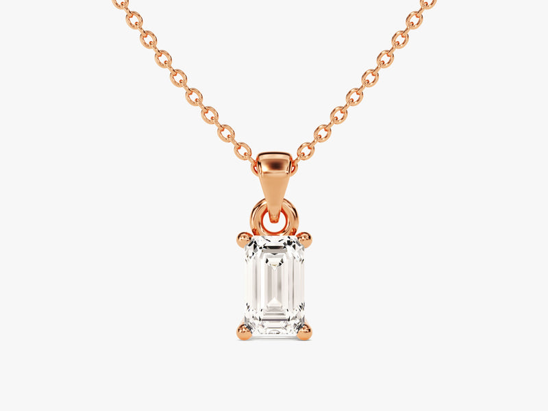 Emerald Cut Solitaire Pendant (0.50 CT)