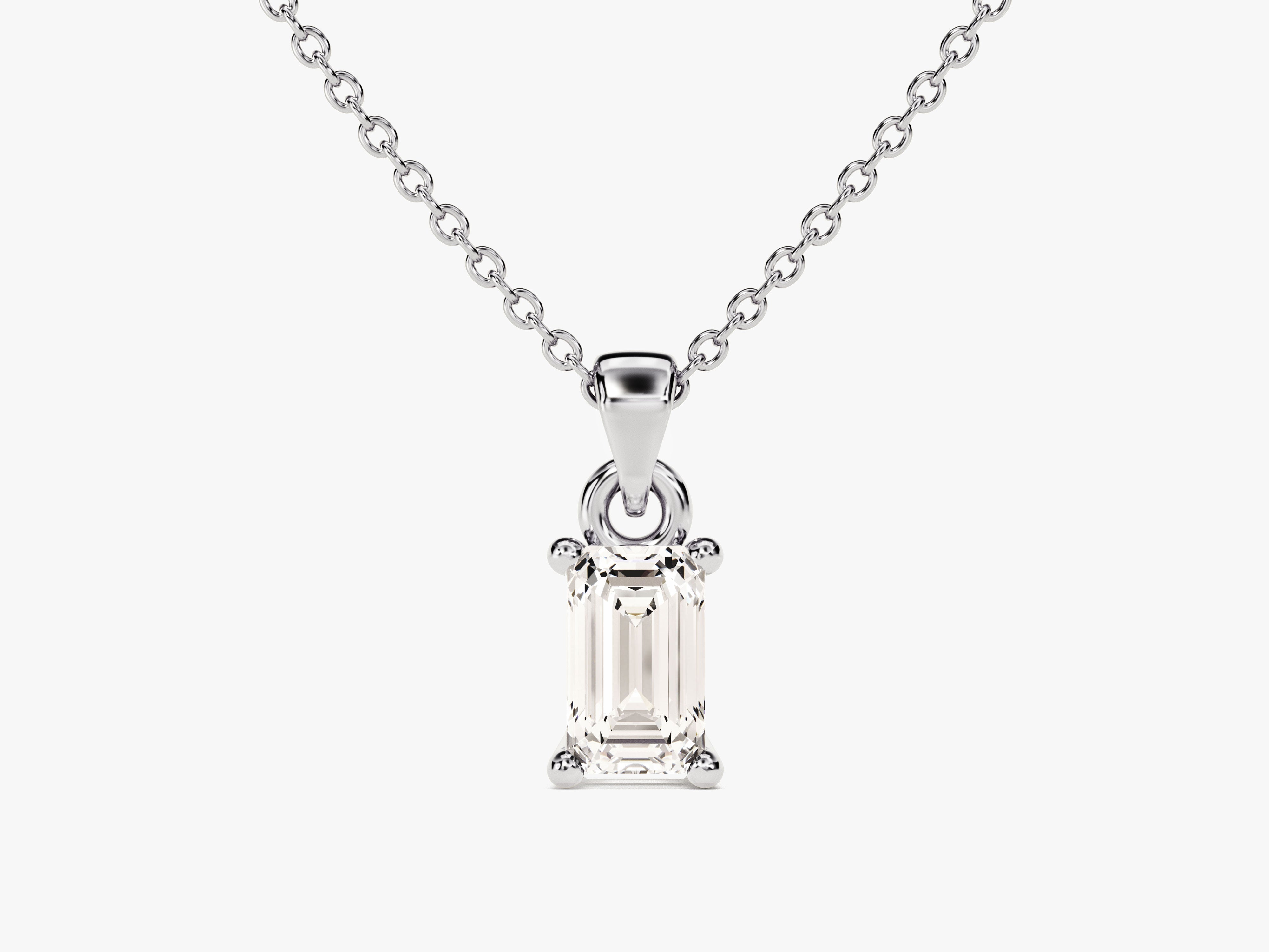 Emerald Cut Solitaire Pendant (0.50 CT)