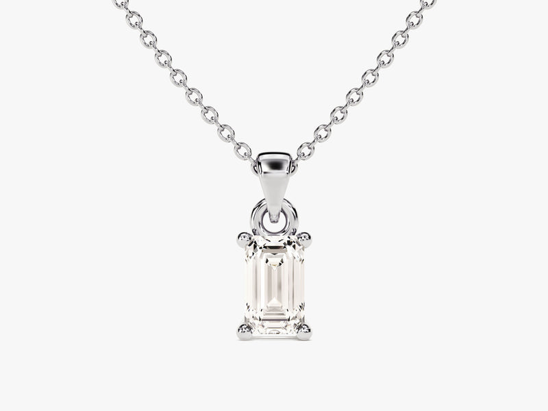Emerald Cut Solitaire Pendant (0.50 CT)