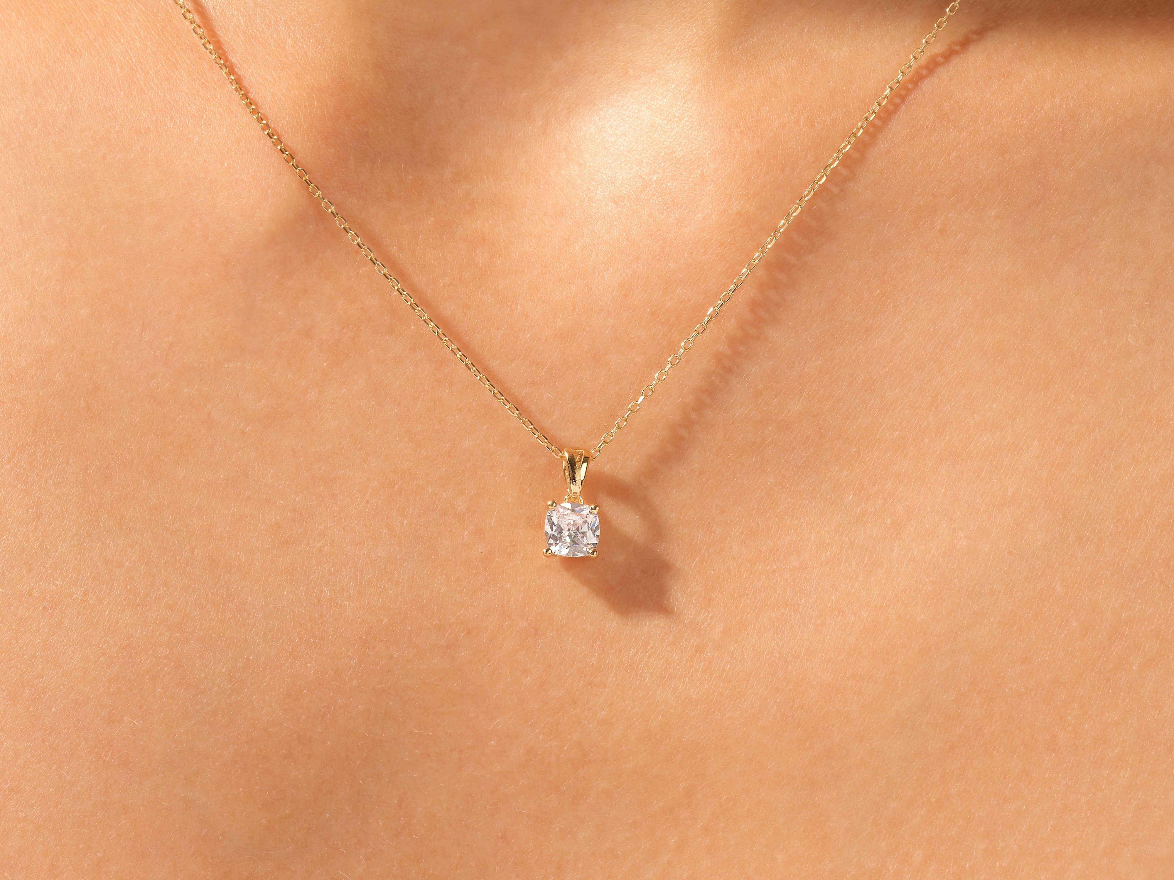 Cushion Cut Solitaire Pendant (1.00 CT)