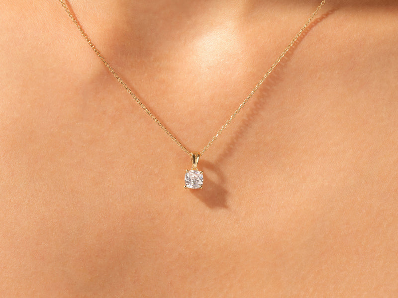 Cushion Cut Solitaire Pendant (1.00 CT)
