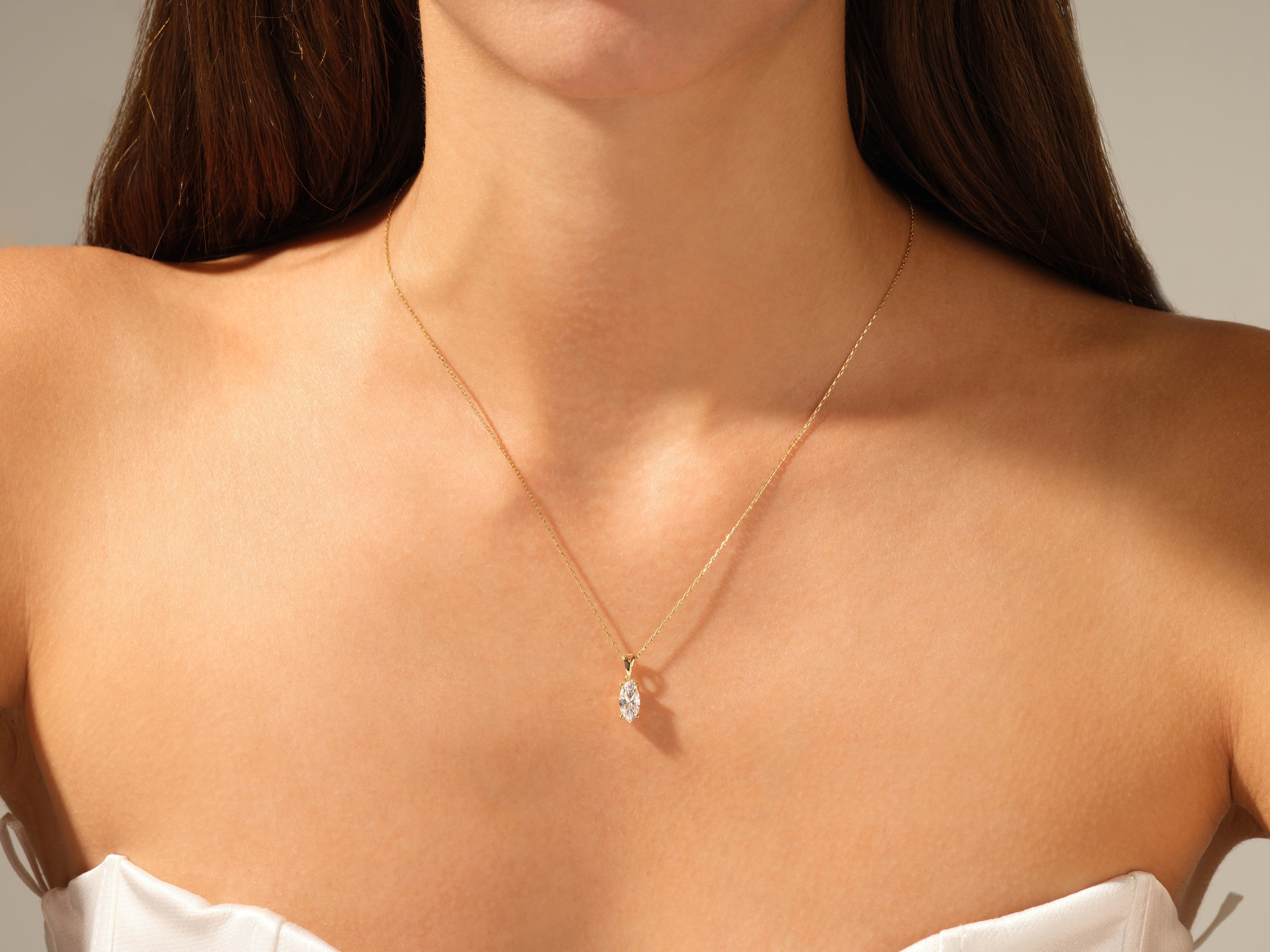 Marquise Cut Solitaire Pendant (1.00 CT)