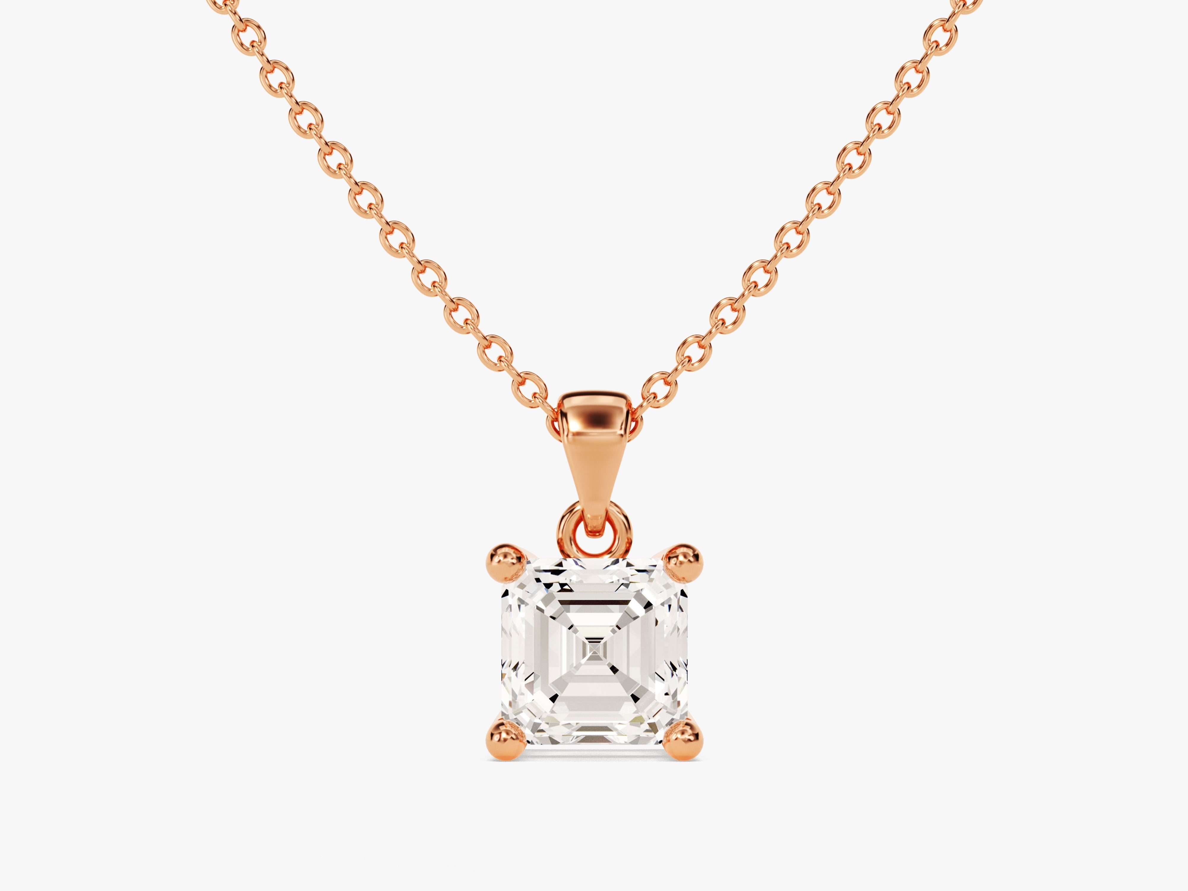 Asscher Cut Solitaire Pendant (0.50 CT)