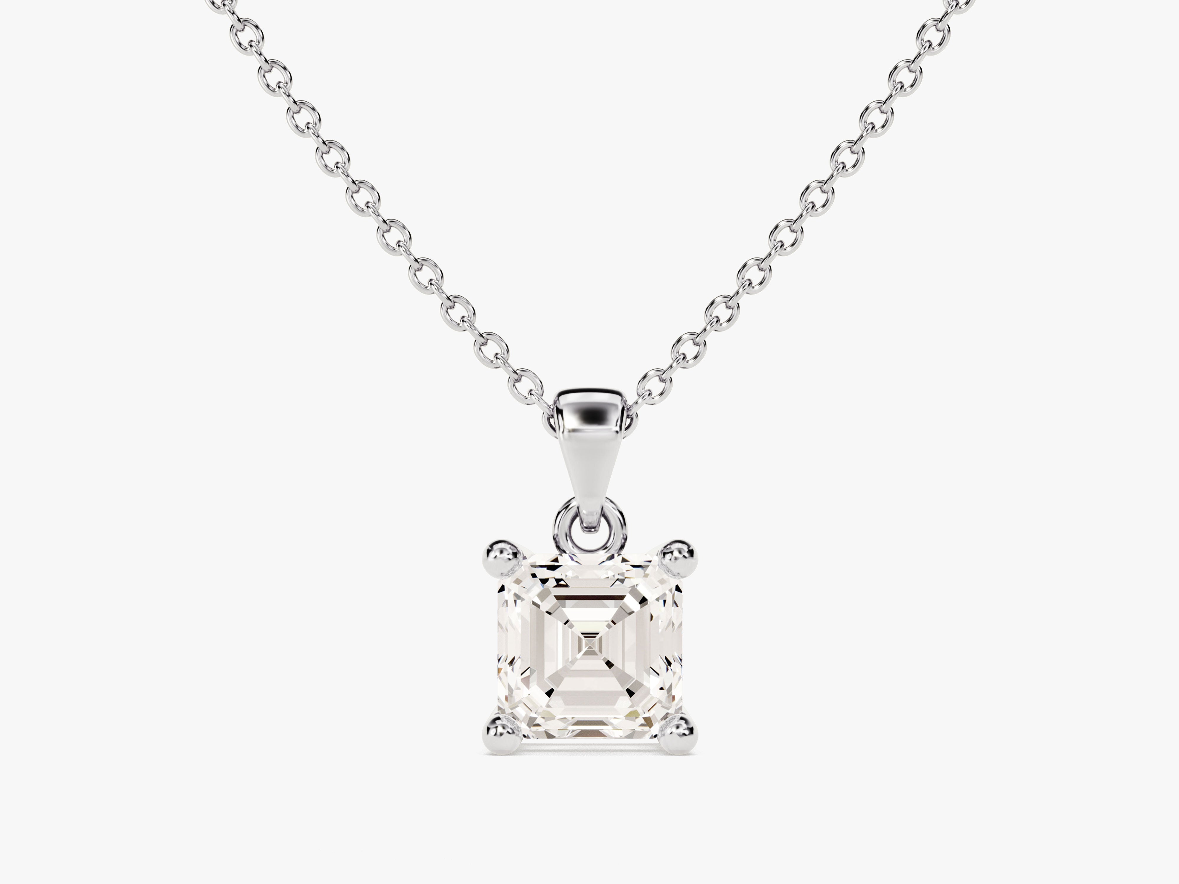 Asscher Cut Solitaire Pendant (0.50 CT)