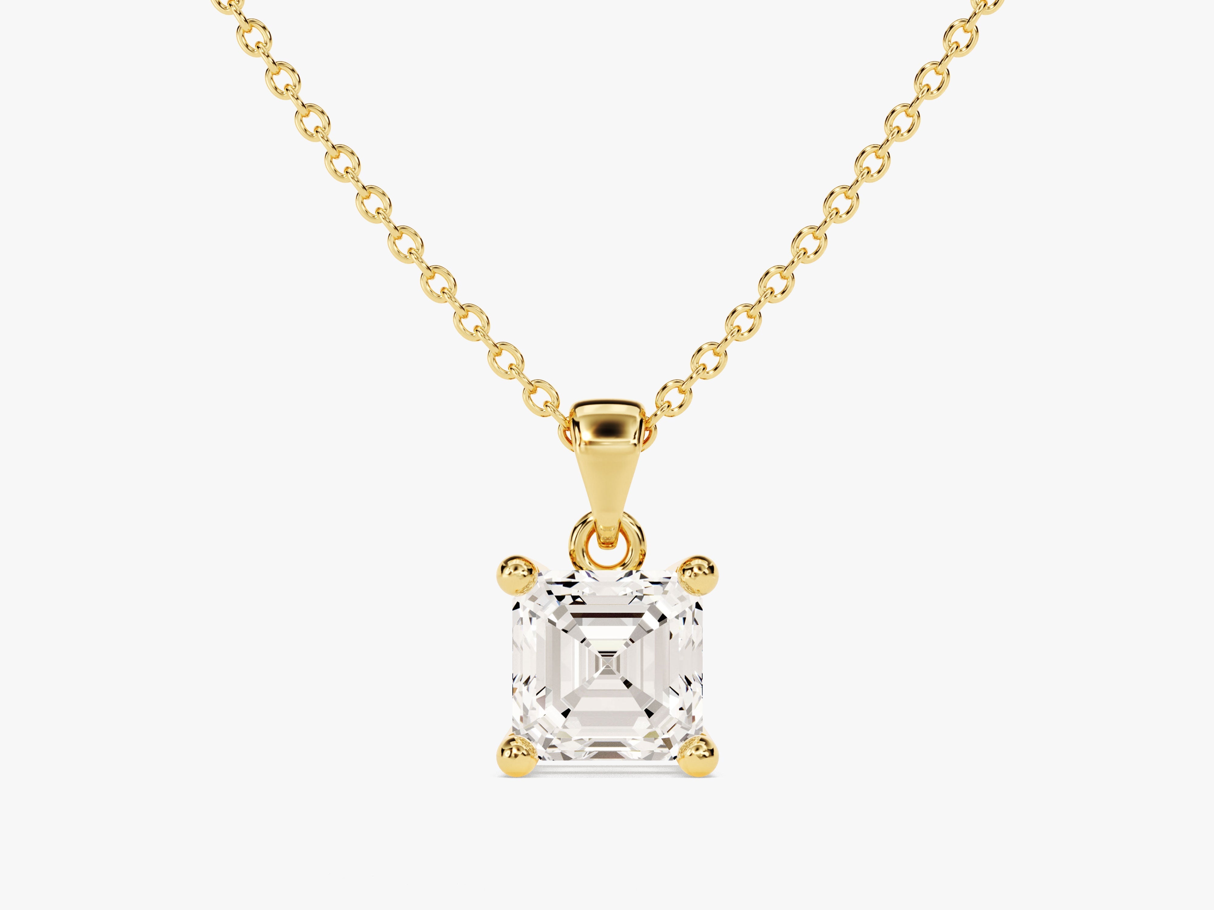 Asscher Cut Solitaire Pendant (0.50 CT)