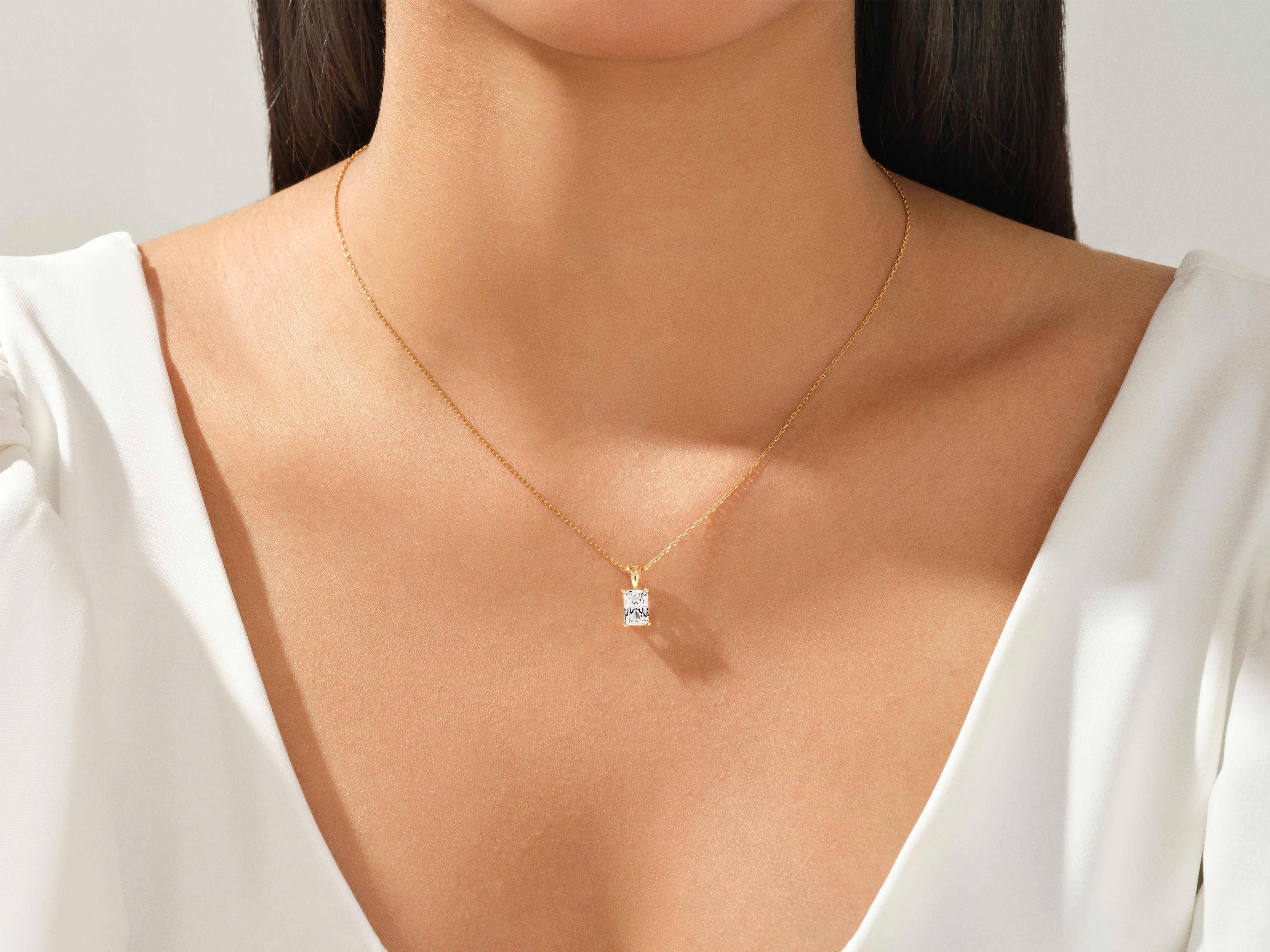 Radiant Cut Solitaire Pendant (1.50 CT)