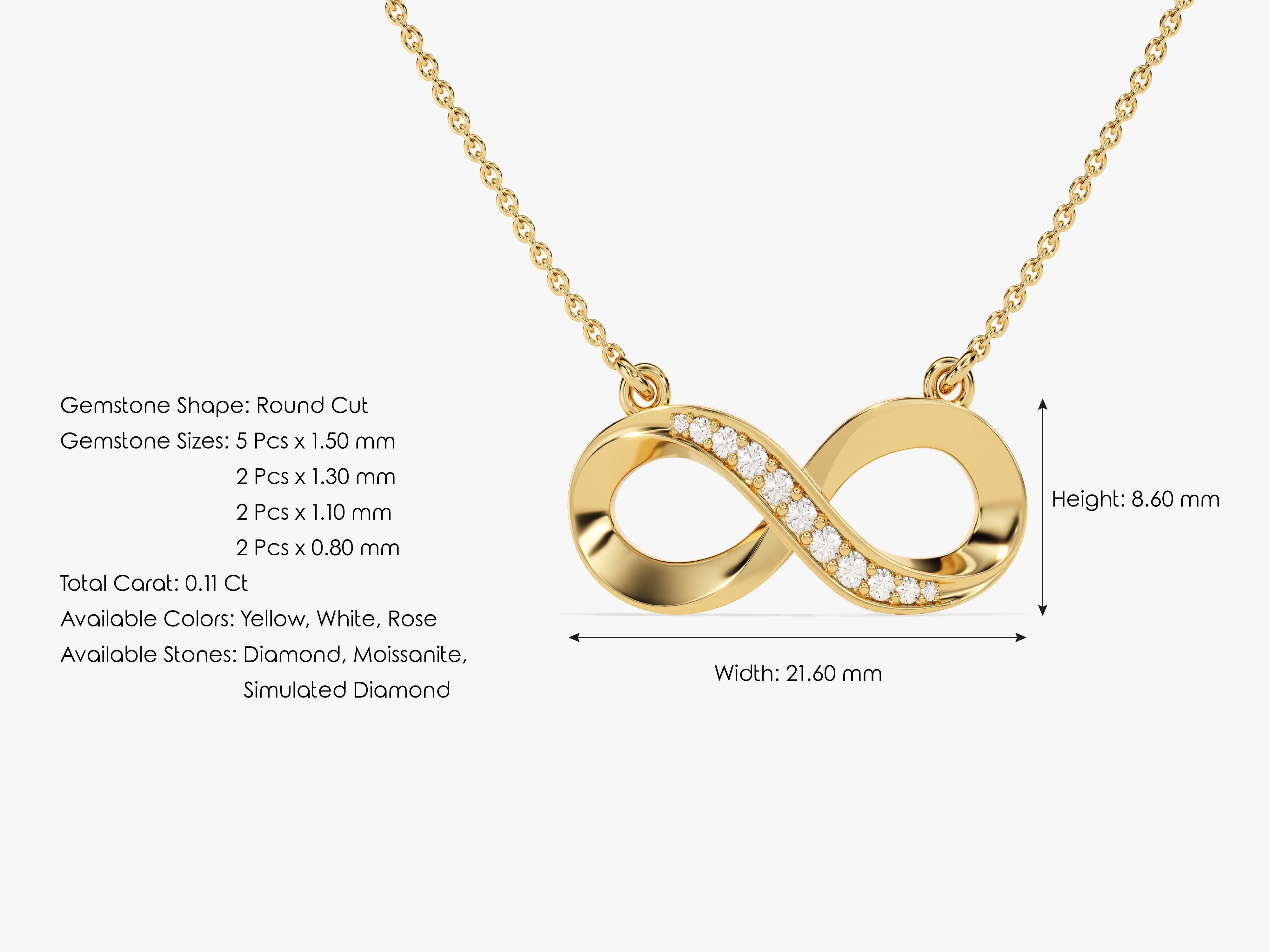 Pave Set Infinity Necklace (0.11 CT)