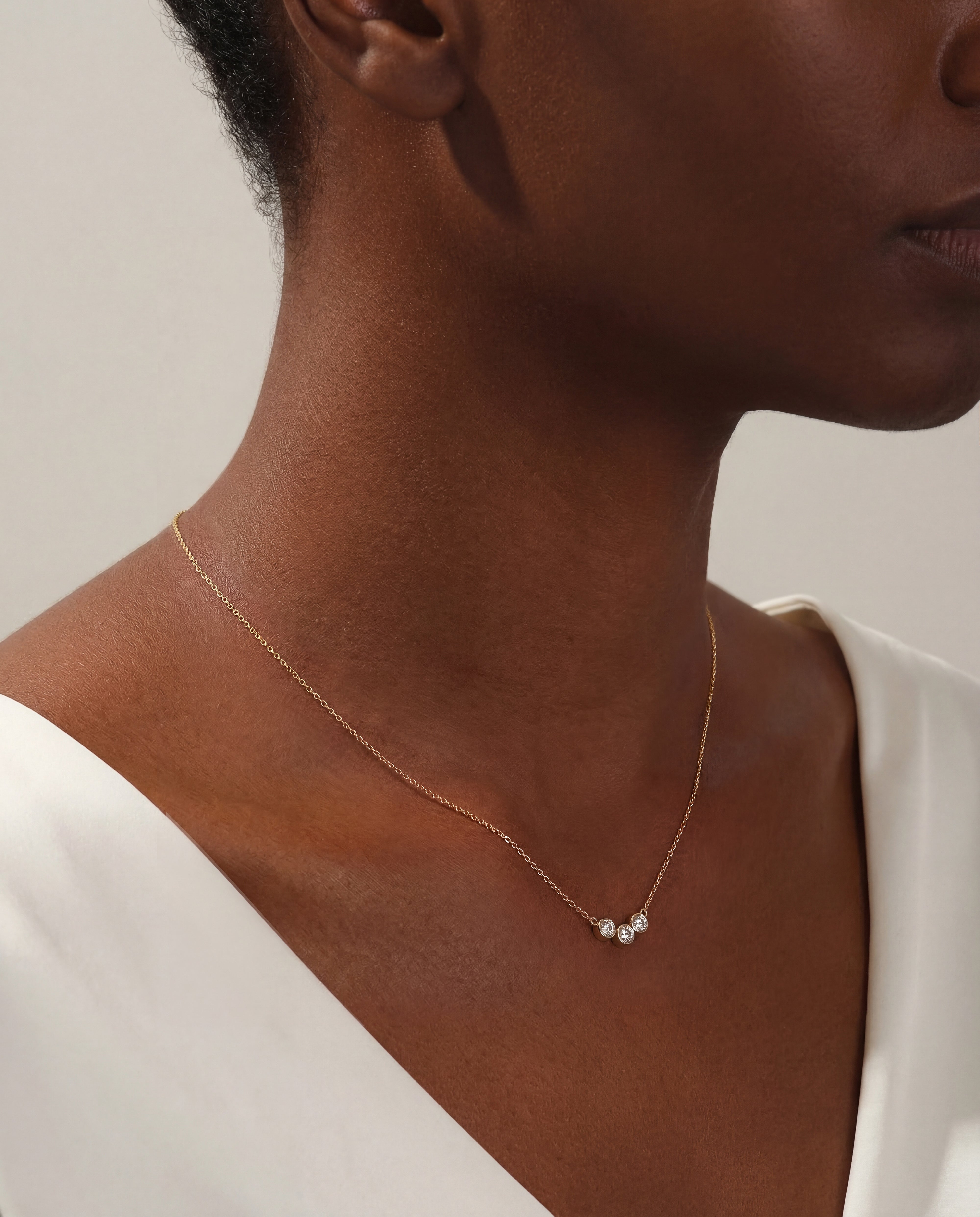 Trio-Bezel Set Necklace (0.75 CT)
