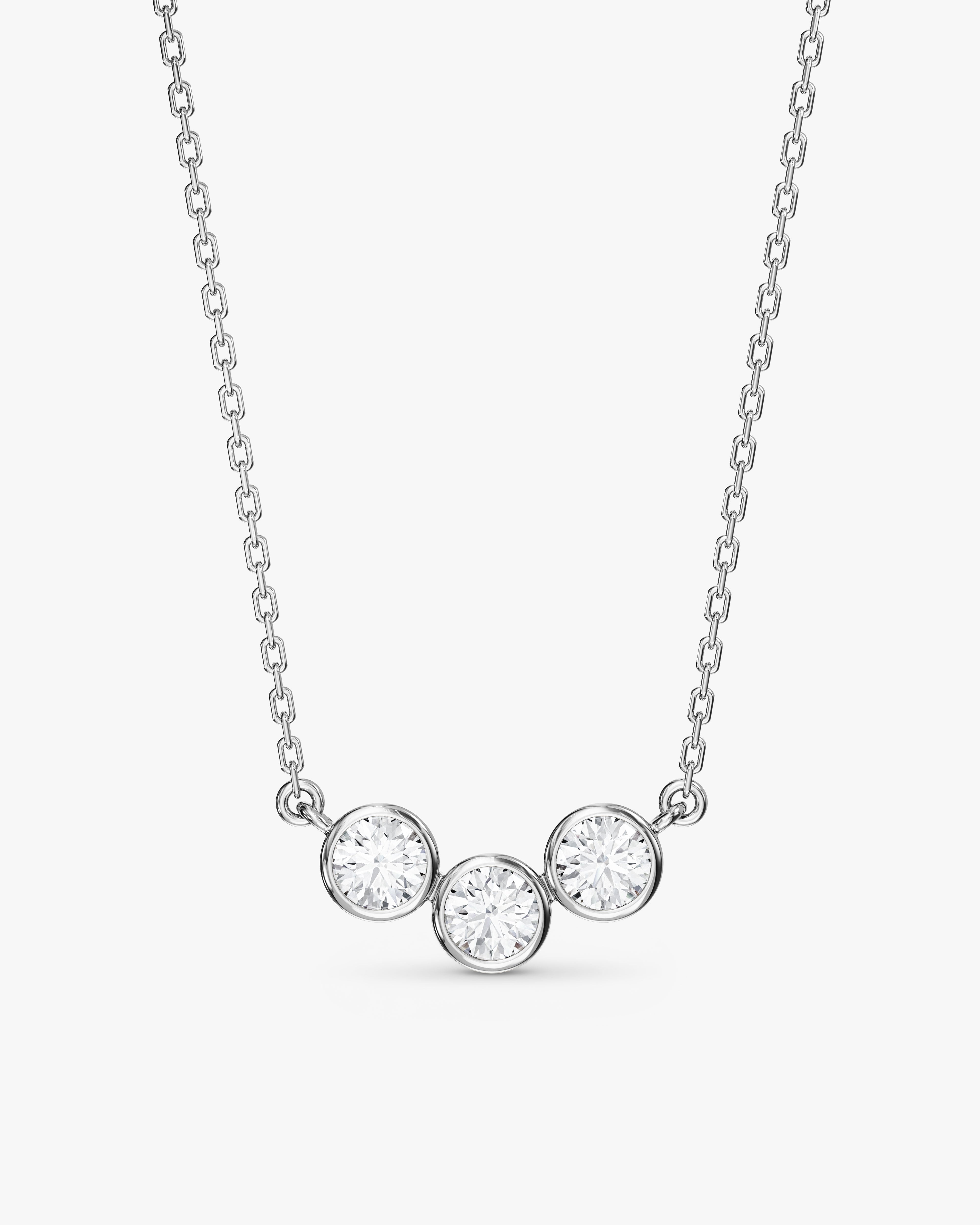 Trio-Bezel Set Necklace (0.75 CT)