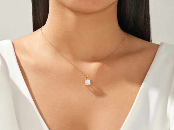 Princess Cut Solitaire Pendant (1.50 CT)