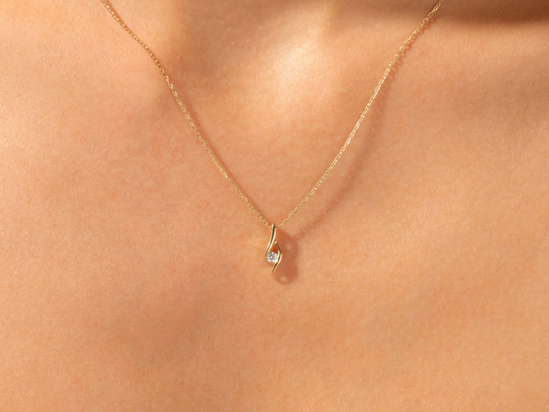 Solitaire Round Pendant Necklace