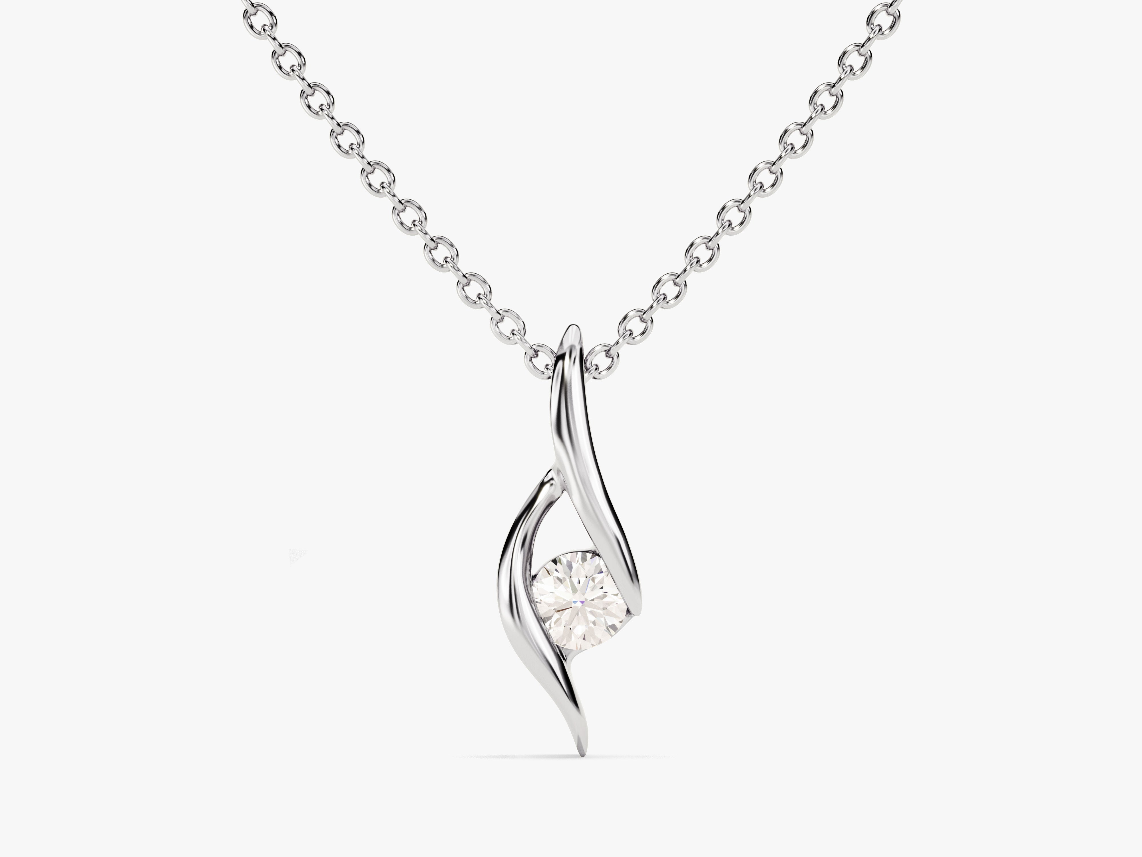 Solitaire Round Pendant Necklace