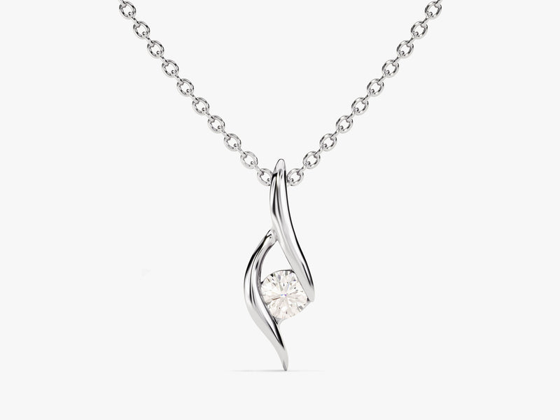 Solitaire Round Pendant Necklace