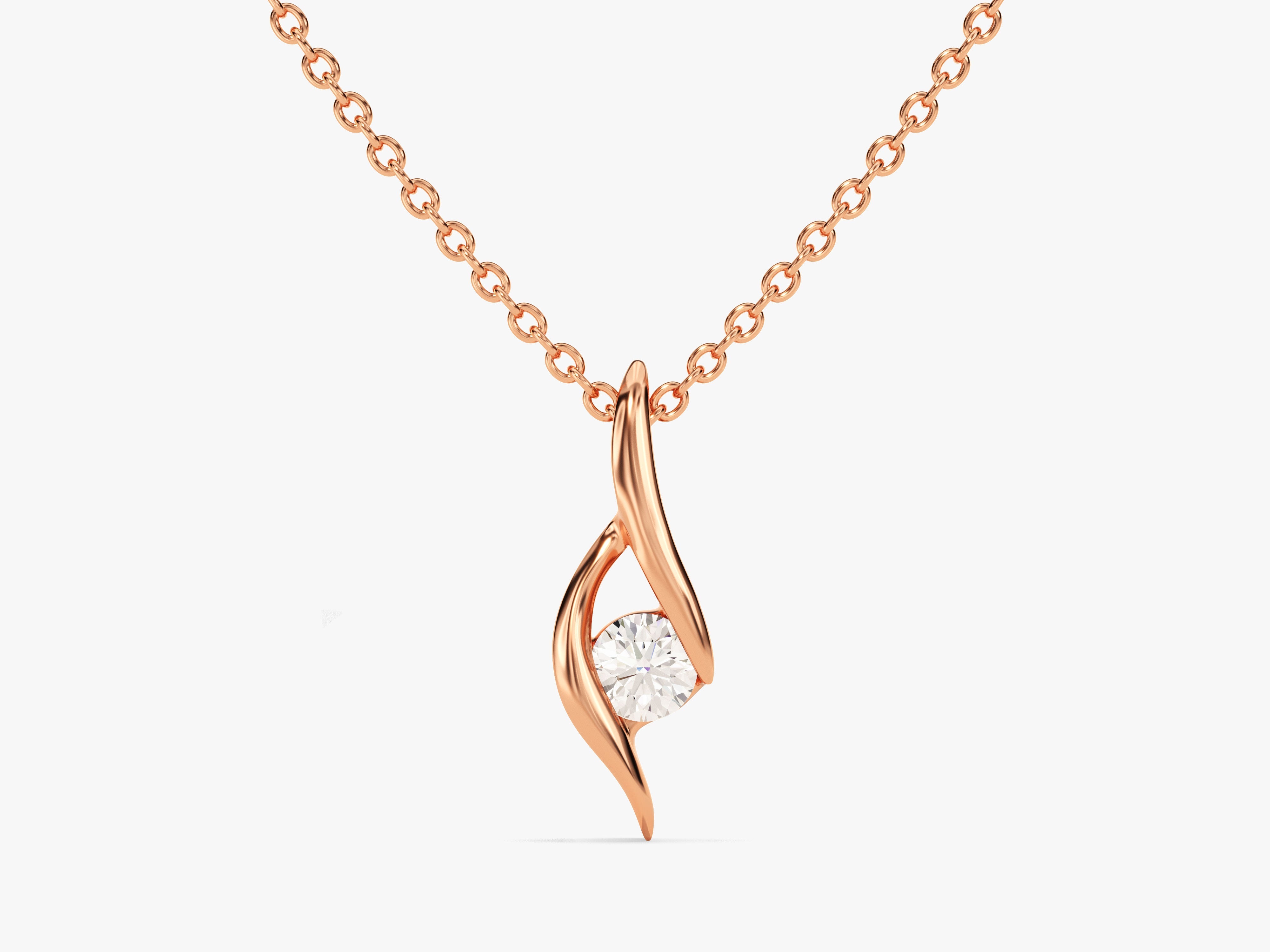 Solitaire Round Pendant Necklace