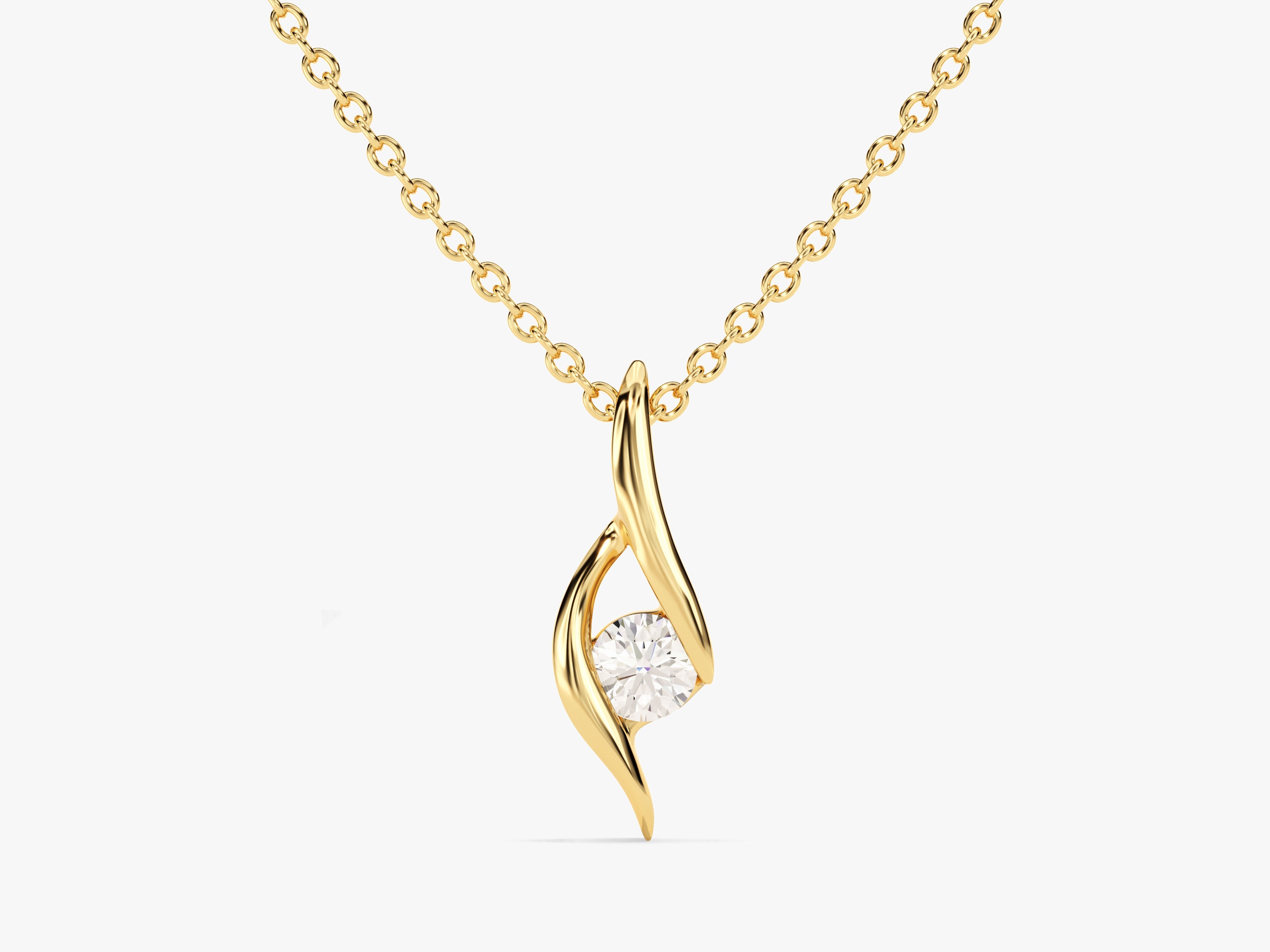 Solitaire Round Pendant Necklace