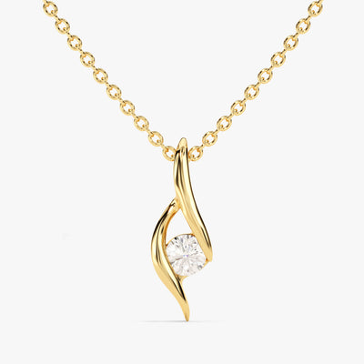 Solitaire Round Pendant Necklace
