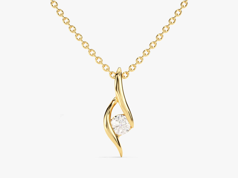 Solitaire Round Pendant Necklace
