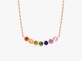 Bezel Set Round Birthstone Family Necklace