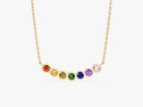 Bezel Set Round Birthstone Family Necklace