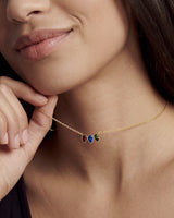 Bezel Pear Birthstone Necklace