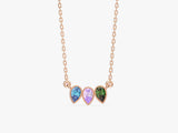 Bezel Pear Birthstone Necklace