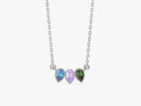 Bezel Pear Birthstone Necklace