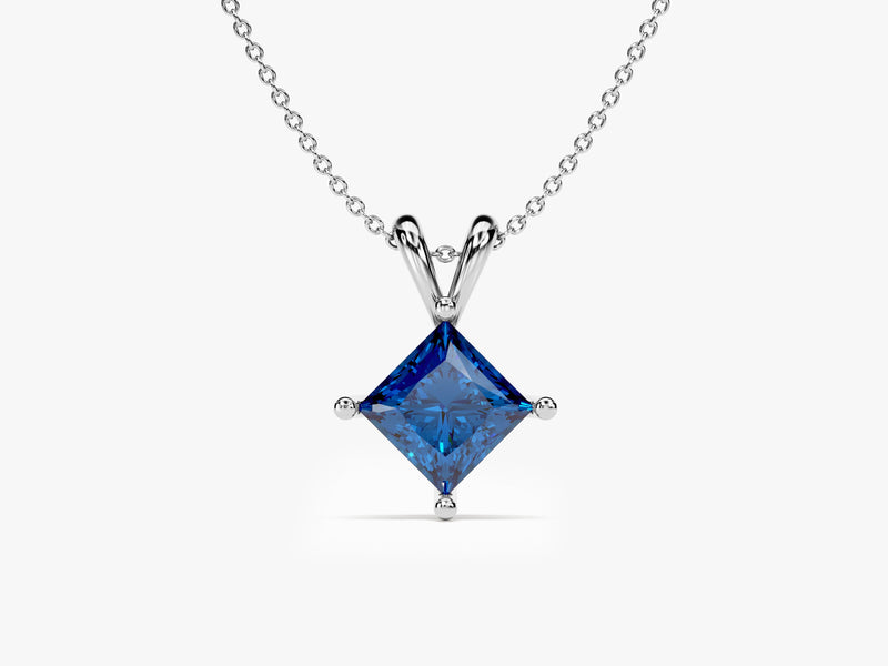 Double Bail Birthstone Solitaire Pendant Necklace