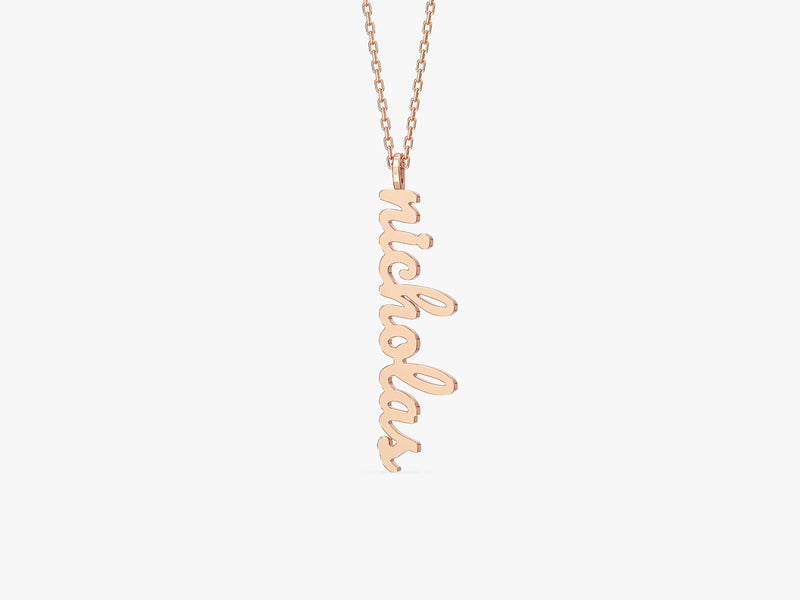 Cursive Vertical Name Necklace