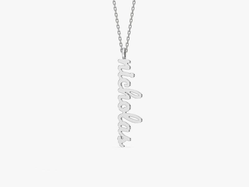 Cursive Vertical Name Necklace