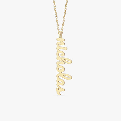 Cursive Vertical Name Necklace
