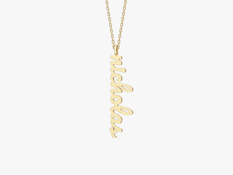 Cursive Vertical Name Necklace