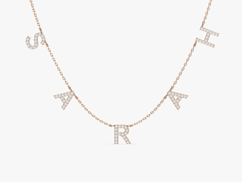 Name Necklace With Birthstone