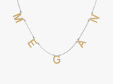 Citrine Name Necklace in 14k Solid Gold